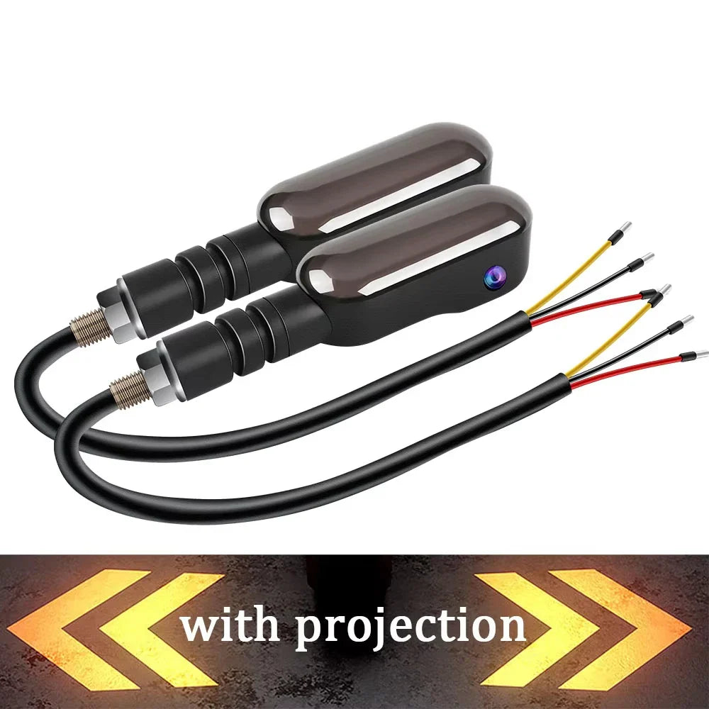 Motorcycle LED Turn Signals – Arrow Projection & 27 RGB Modes