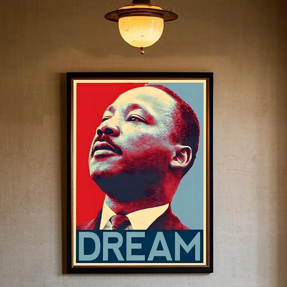Martin Luther King Jr. HD Waterproof Wall Poster – PVC Decor Wall Art Poster Peaceful Pleasures Health and Wellness z12 40X50cmNoframe
