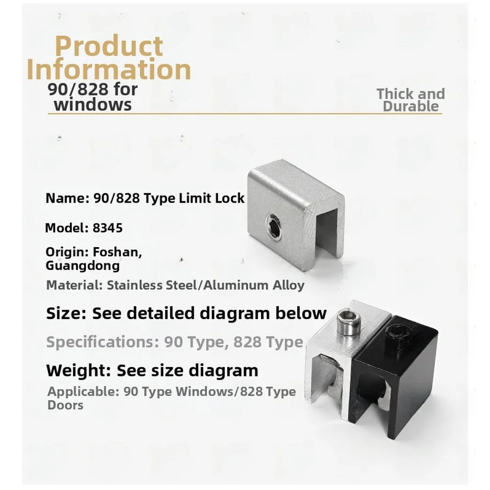 Aluminum Latch Window Track Lock Safety Screw Mounting System Easy