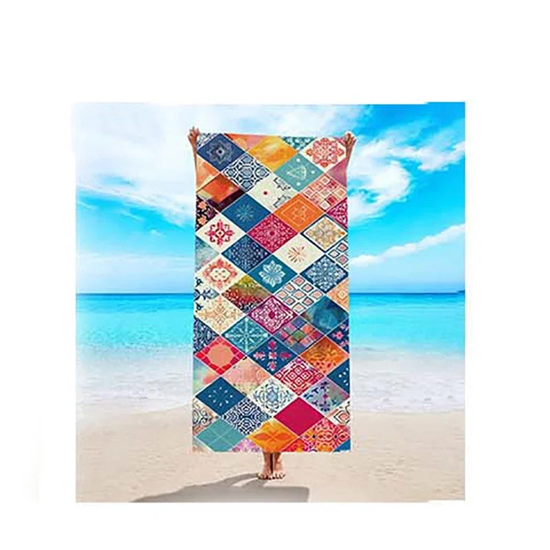 Microfiber Yoga Sports Towel Bohemian-style Outdoor Beach Towel Swimming Quick-drying Beach Towel Peaceful Pleasures Health and Wellness