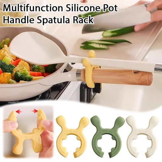 3pcs Silicone Spoon Rest Heat Resistant Anti-Spill Kitchen Utensil Holder Pot Lid Rack for Stove Top Home Cooking Tool Peaceful Pleasures Health and Wellness