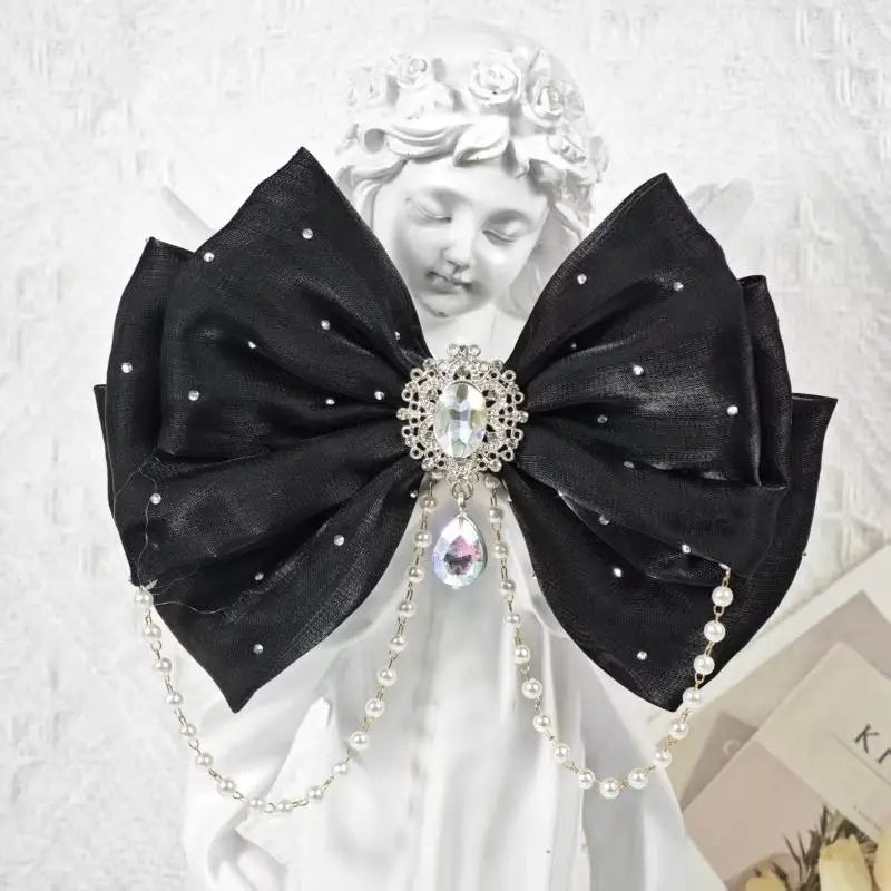 Rhinestone Bow Hair Clip for Girls – Princess Party Accessory