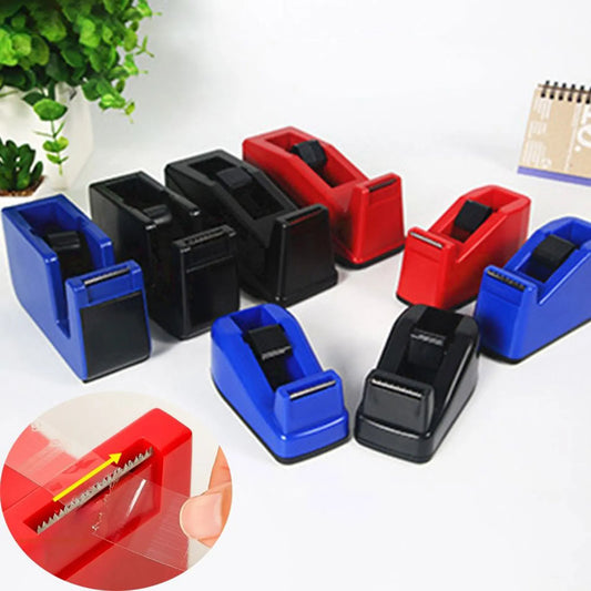 Desktop Tape Dispenser Non-Slip Base Plastic Stickys Tape Holder Clear Tape Cutter Handheld Portable Design Office Tape Cutter Peaceful Pleasures Health and Wellness