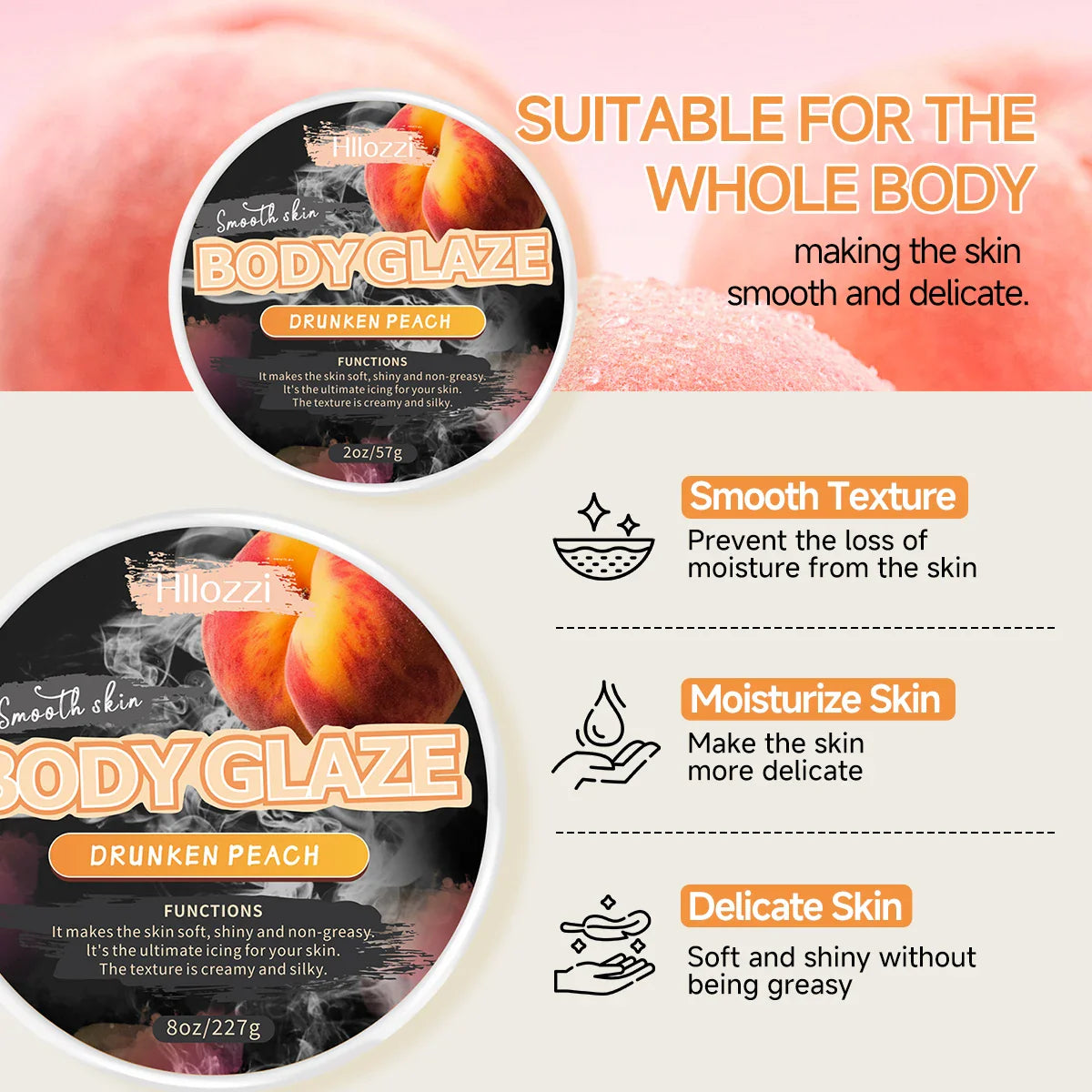 Peach Body Glaze Cream – Moisturize, Protect & Even Skin Tone
