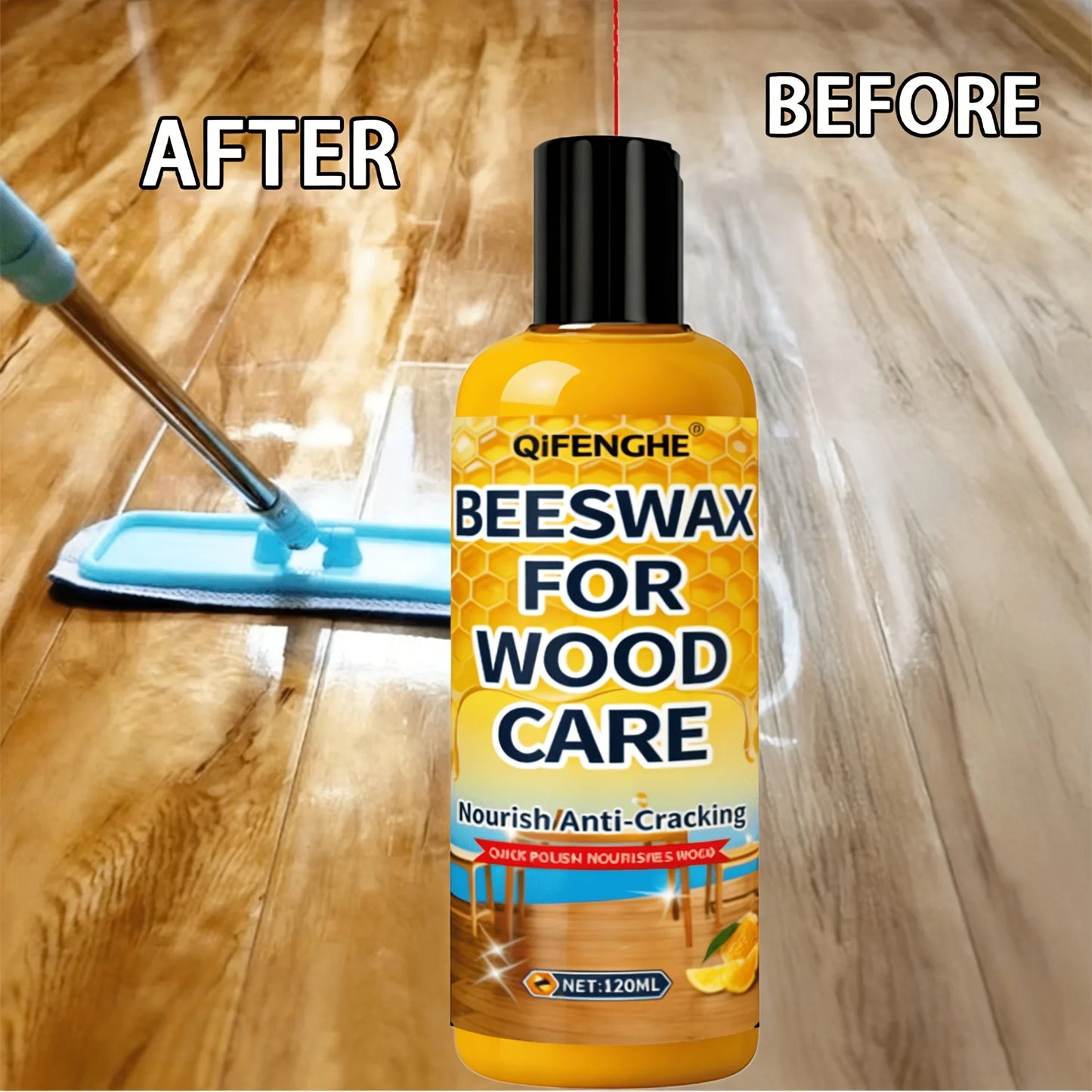Natural Beeswax Wood Care & Repair Cream for Furniture & Floors