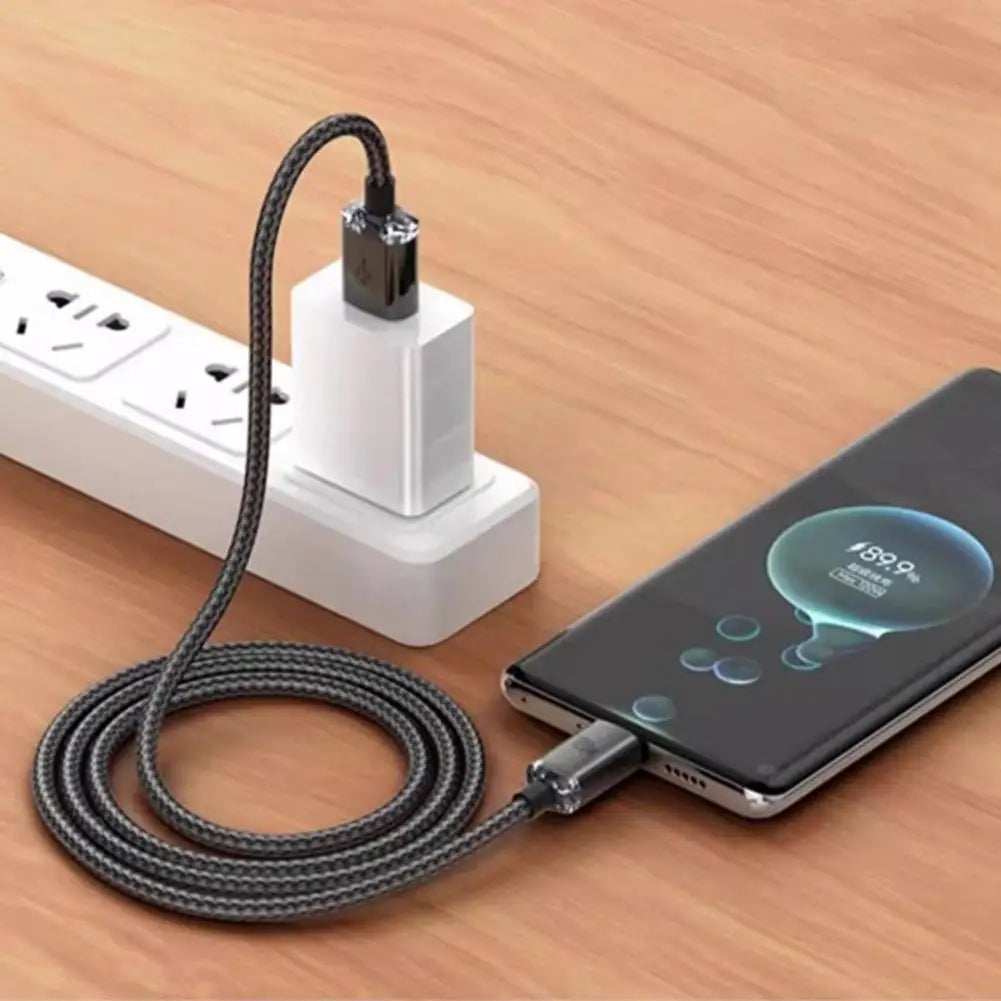 120W USB-A to USB-C Braided Fast Charging Cable – 6A Turbo Charge, 1m Peaceful Pleasures Health and Wellness