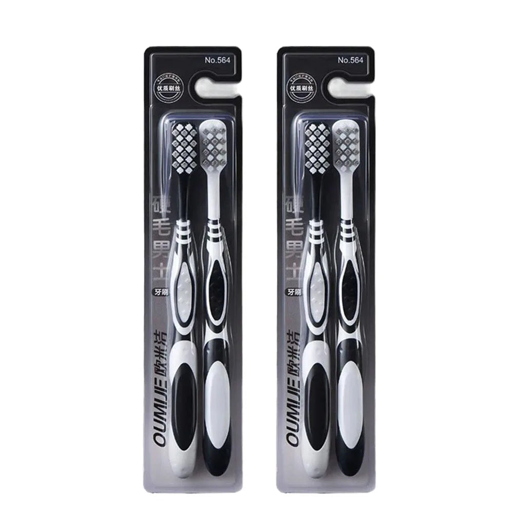 2/4Pcs Manual Toothbrush Set for Adults Deep Clean Soft Bristle Toothbrush with Ergonomic Handle for Daily Oral Care Peaceful Pleasures Health and Wellness 2 Sets