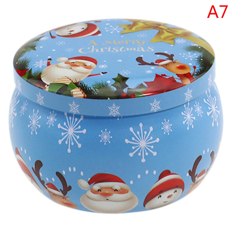Christmas Scented Candle Tin Jar | Portable Soy Wax Gift