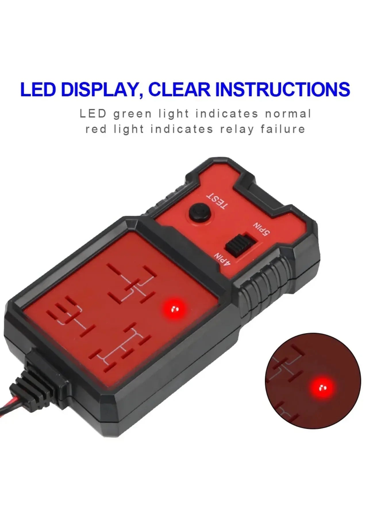 12V Automotive Relay Tester & Battery Voltage Inspector LED Peaceful Pleasures Health and Wellness