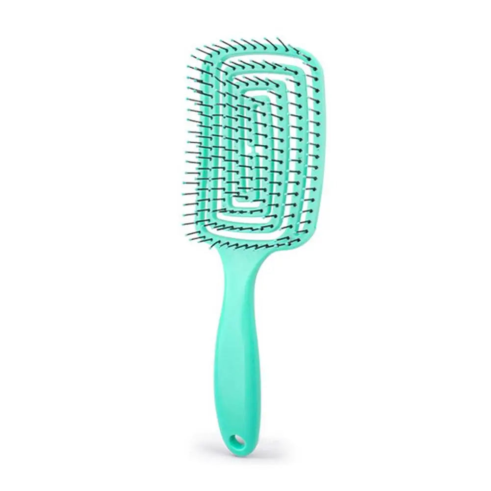 Hollow-Out Curved Detangling Brush for Easy Styling Peaceful Pleasures Health and Wellness D