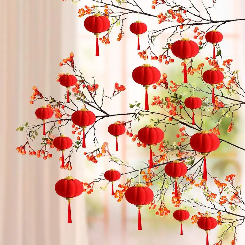 30pcs Mini Red Lanterns | Chinese New Year & Wedding Decor Festive Lantern Decor Peaceful Pleasures Health and Wellness