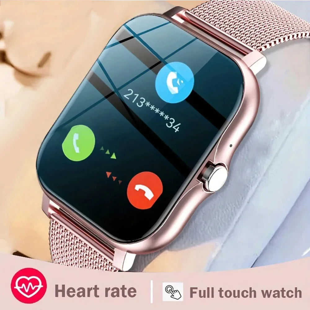 Fashion Bluetooth Calls Smartwatch 1.83 Inch Touch Screen Heart Rate Blood Oxygen Sleep Monitor Waterproof Smart Watch Women Men Peaceful Pleasures Health and Wellness