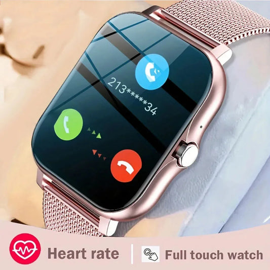 Fashion Bluetooth Calls Smartwatch 1.83 Inch Touch Screen Heart Rate Blood Oxygen Sleep Monitor Waterproof Smart Watch Women Men Peaceful Pleasures Health and Wellness