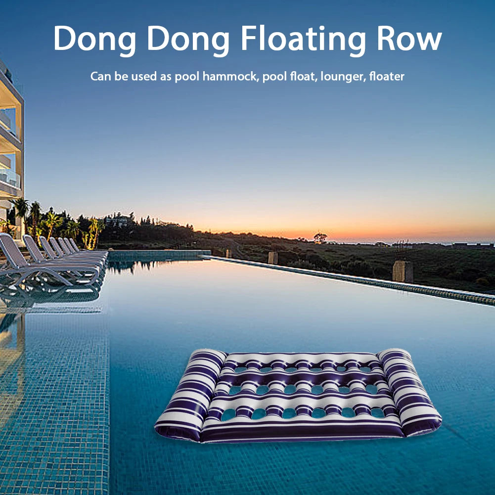 Inflatable Pool Floating Lounger – Foldable PVC Air Mattress Peaceful Pleasures Health and Wellness
