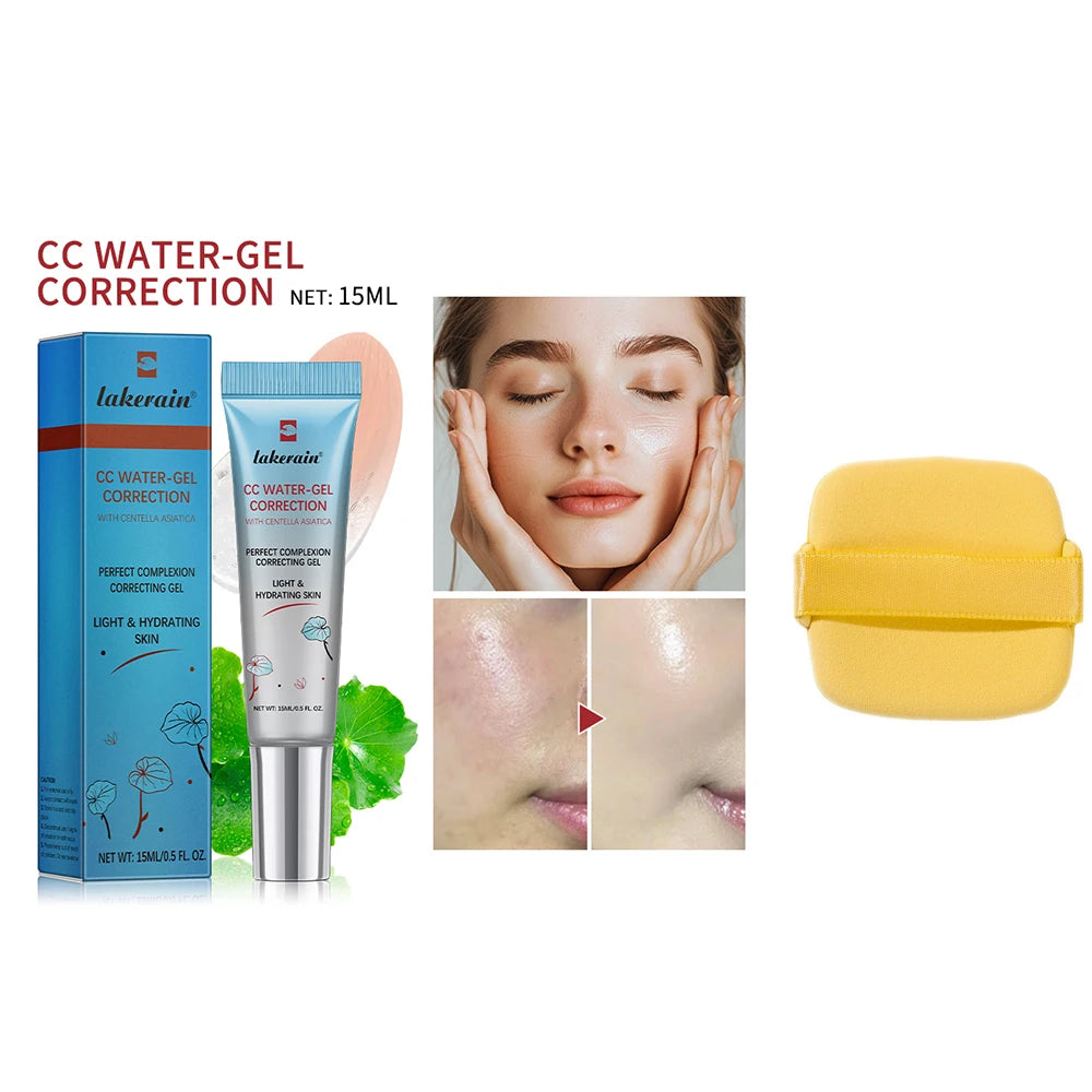 CC Cream Color Changing Liquid Foundation Centella Korean High Coverage Foundation Foundation Cream for Face Base Makeup Peaceful Pleasures Health and Wellness 1pc free puff 1
