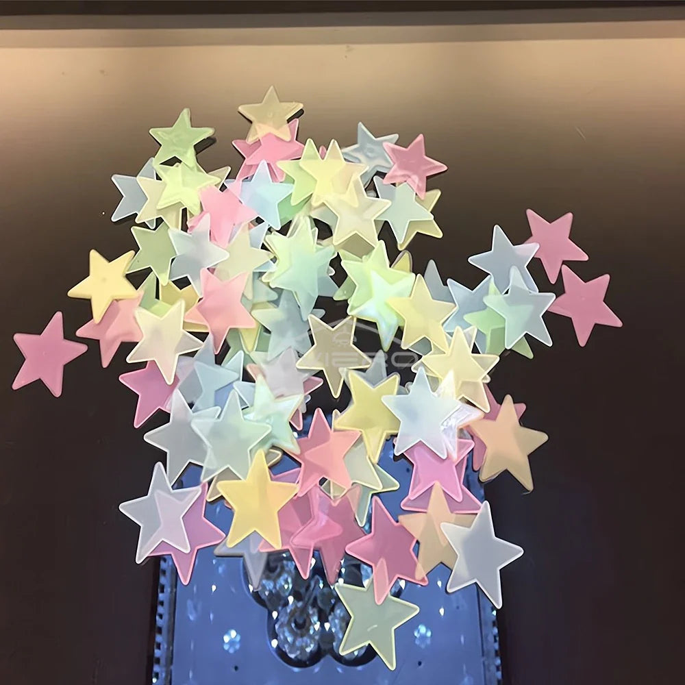 50 Pcs Glow in the Dark 3D Star Wall Stickers for Kids Rooms