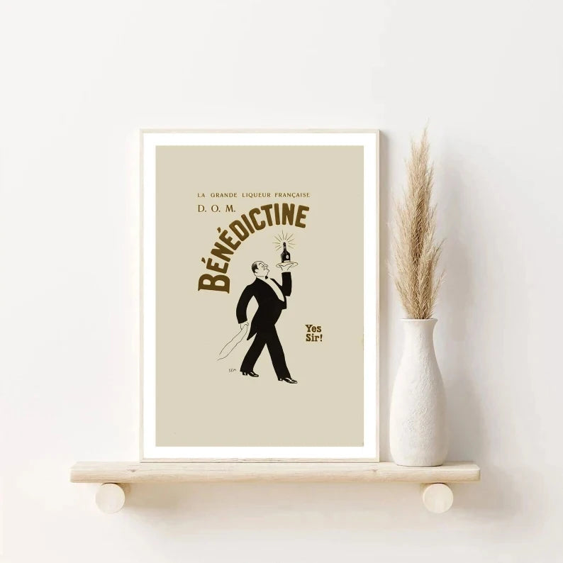 Retro French Alcohol Advertising Canvas Wall Art Print Poster