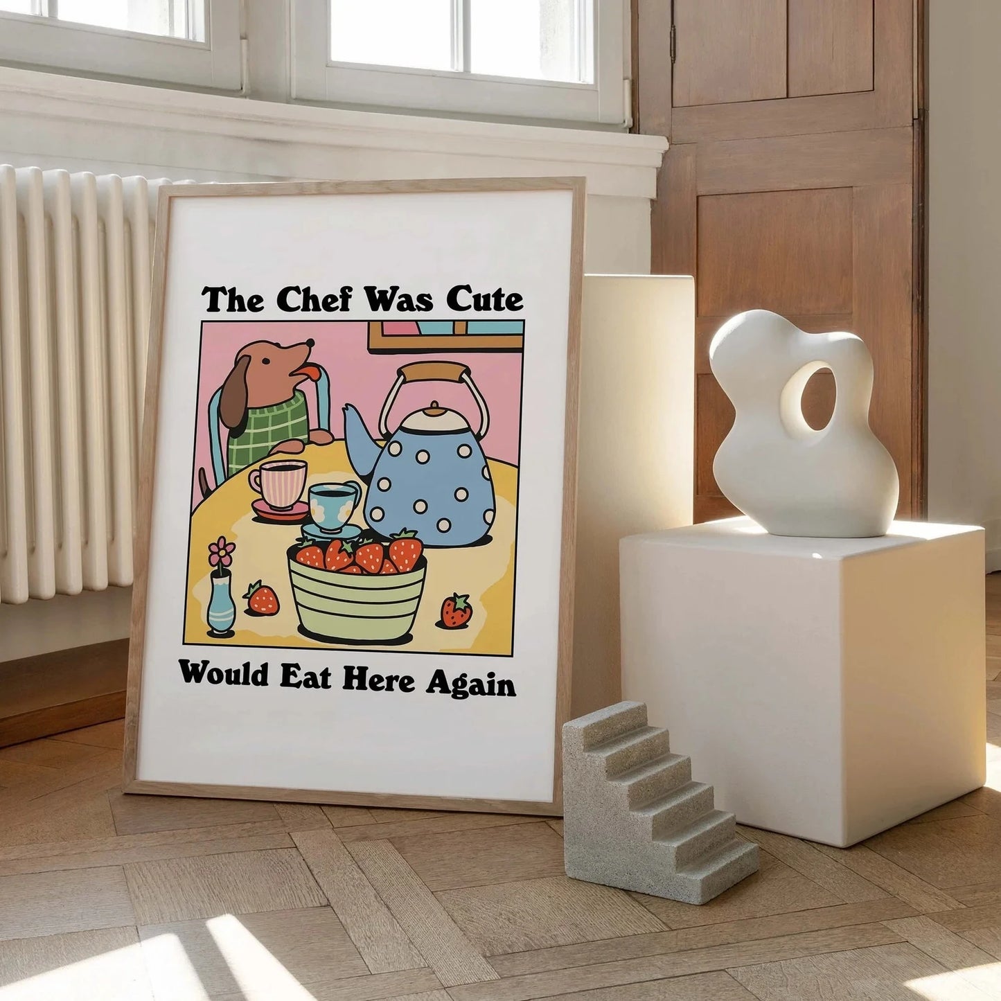 Cute Chef Sausage Dog Canvas Wall Art | Kids & Home Decor Print