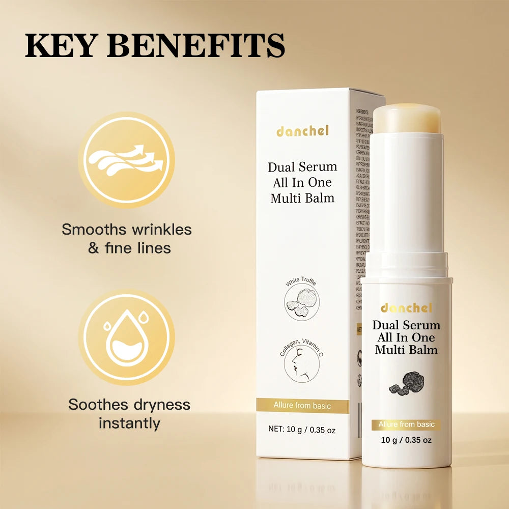 Dual Serum Balm Soothes Dry Patches Quickly Even Tone Deep Hydrate Brighten Revives Dull Complexion Dual-Action Nourishing Cream Peaceful Pleasures Health and Wellness