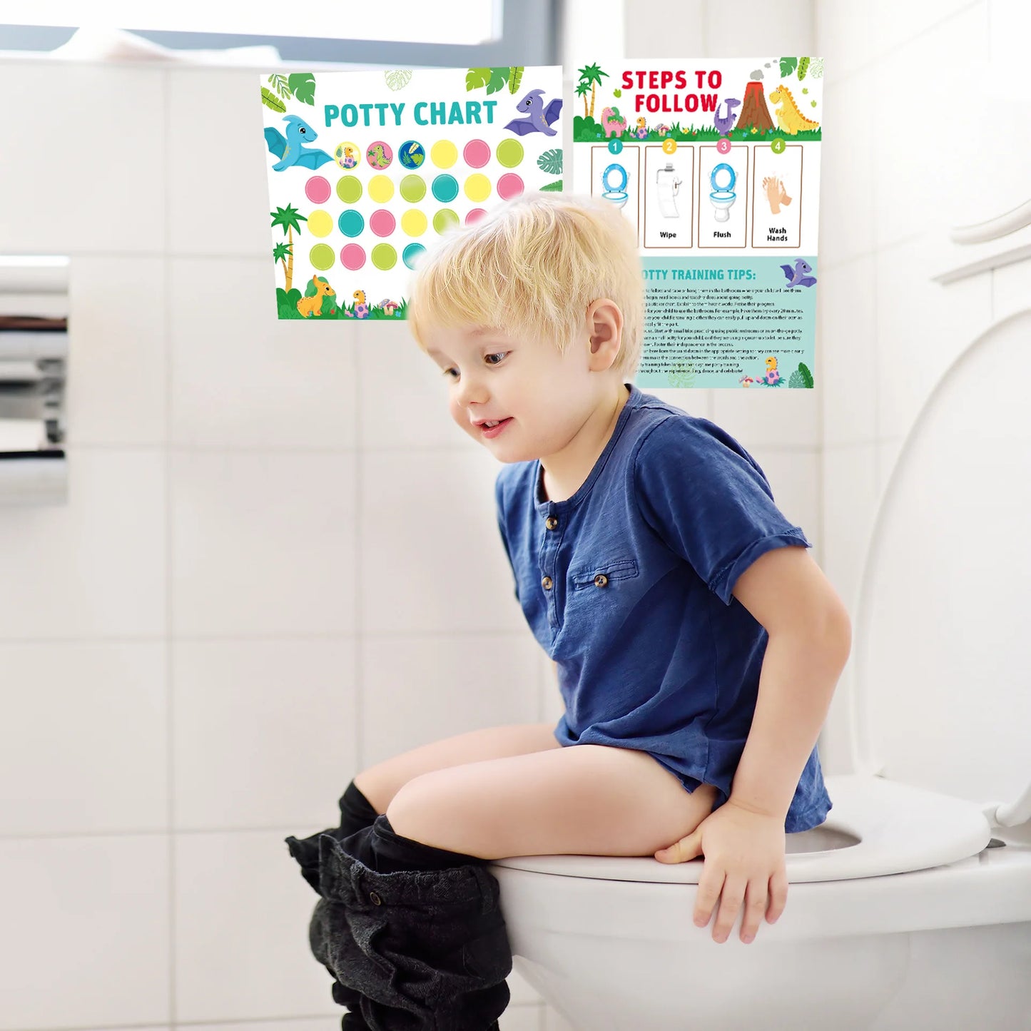 Toilet Training Sticker Chart Kids Potty Reward Progress Boys Girls