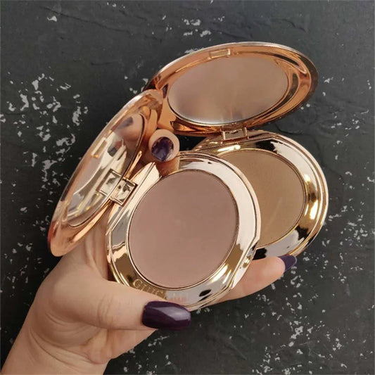 Contour Palette with Mirror | Bronzer & Shadow Powder Makeup Contour Bronzer Palette Peaceful Pleasures Health and Wellness