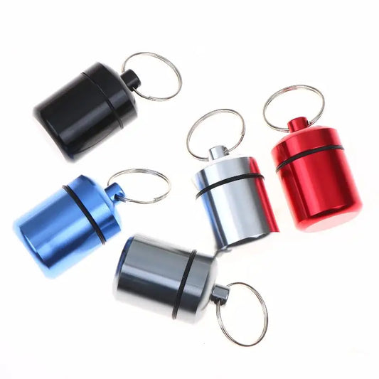 Aluminum Alloy Mini Pill Case Keychain Portable Waterproof Medicine Organizer for Hiking Travel Easy Carry Peaceful Pleasures Health and Wellness