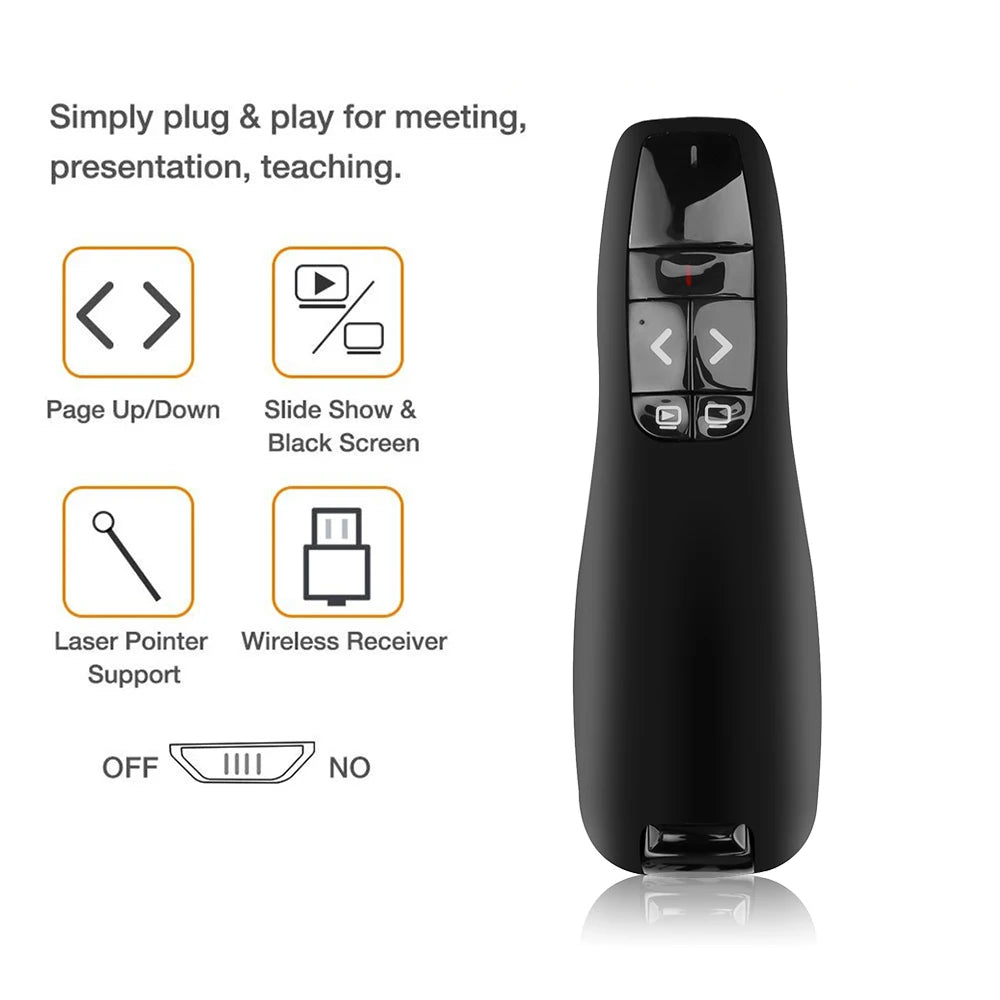 R400 2.4Ghz Wireless USB Receiver Presenter Pointer Pen Page Turning pen Remote Control For Presentation For Office Peaceful Pleasures Health and Wellness