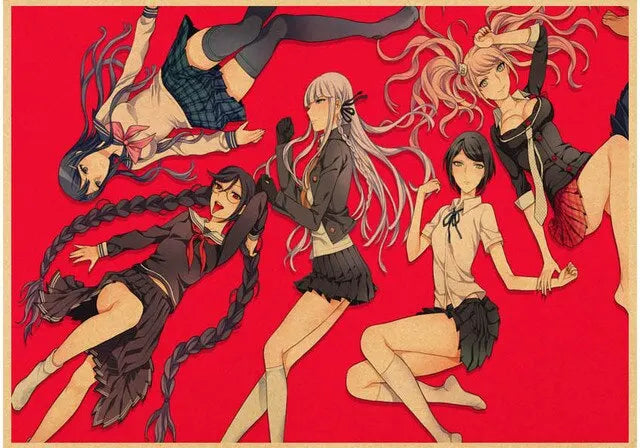 Kyouko Kirigiri Danganronpa Canvas Wall Art Classic Japanese Anime Character Kraft Poster for Children Bedroom Home Decoration Peaceful Pleasures Health and Wellness