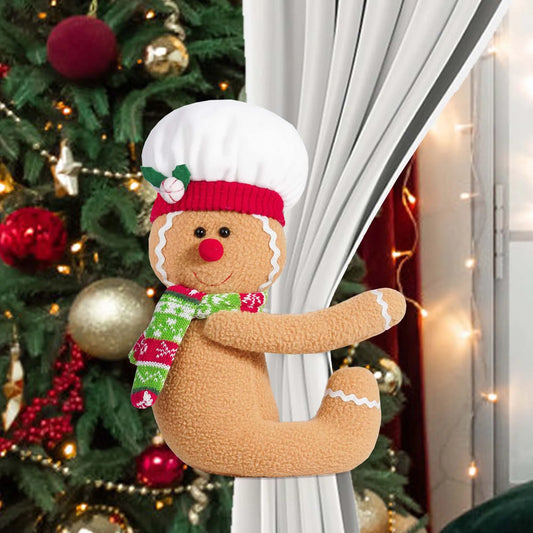 Gingerbread Man Christmas Tree Topper Attractive Design Wine Bottle Curtain Ornaments Suitable for Friends Family Gifts Peaceful Pleasures Health and Wellness