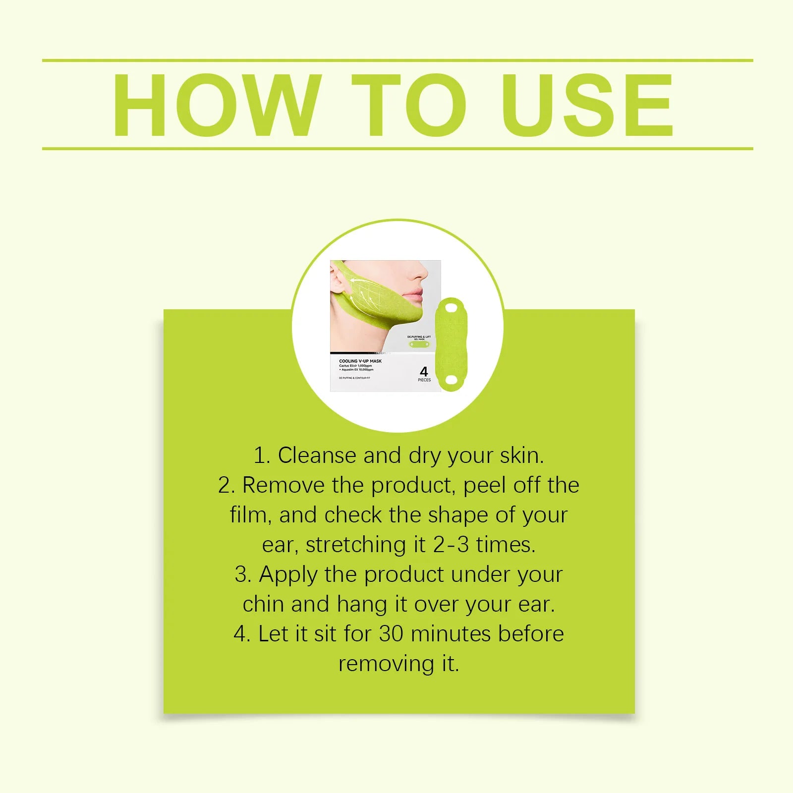 Centella Asiatica Face Lifting Mask Lift Facial Contour Tighten Skin Firm Cheek Enhance Firmness Easy Apply Face Shaping Bandage Peaceful Pleasures Health and Wellness