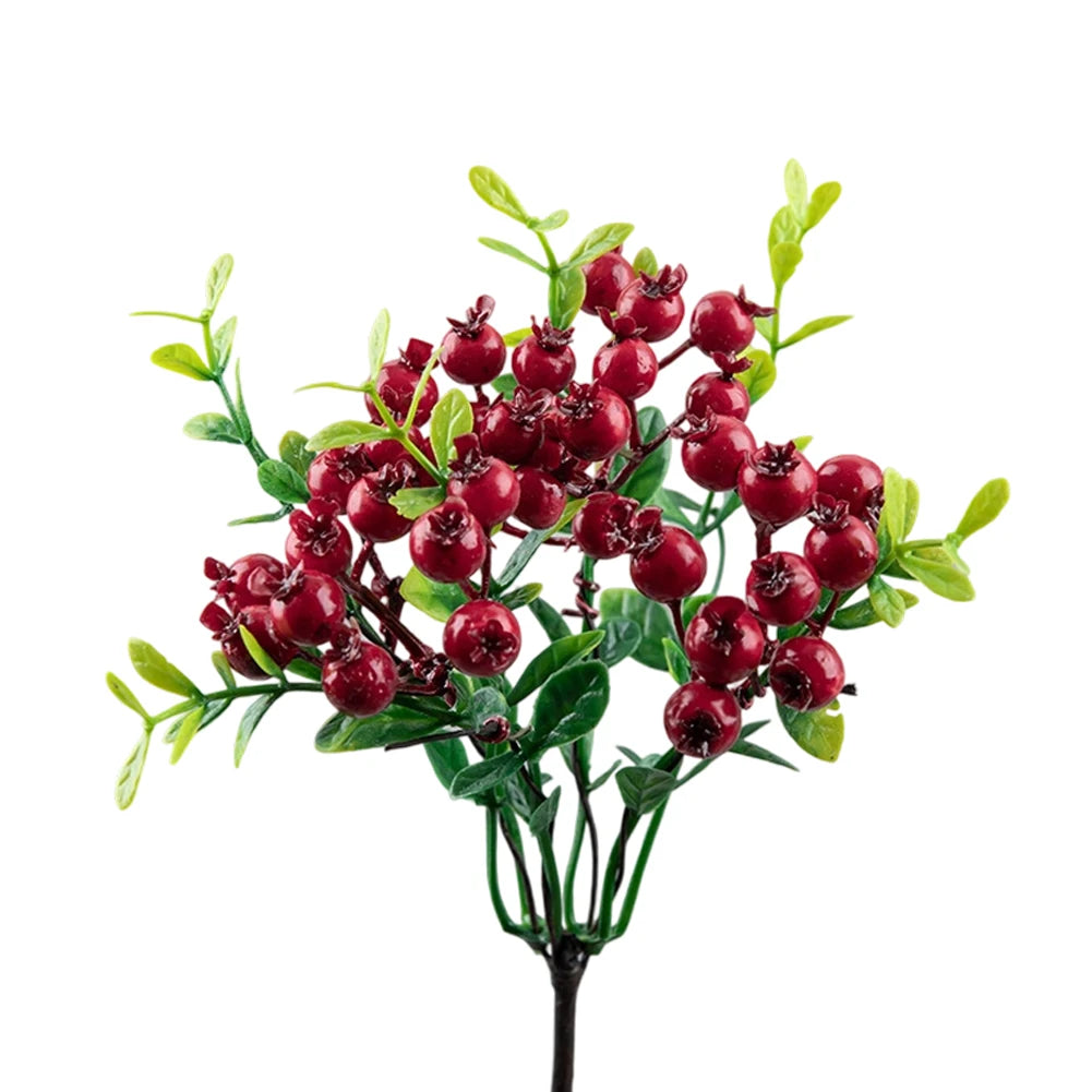 1X Artificial Pomegranate Long Branch Vibrant Berry Flowers Weddings