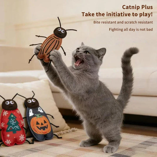 Catnip Felt Cockroach Cat Toy – Chew, Tease & Teeth Cleaning Cat Chew Toy Peaceful Pleasures Health and Wellness