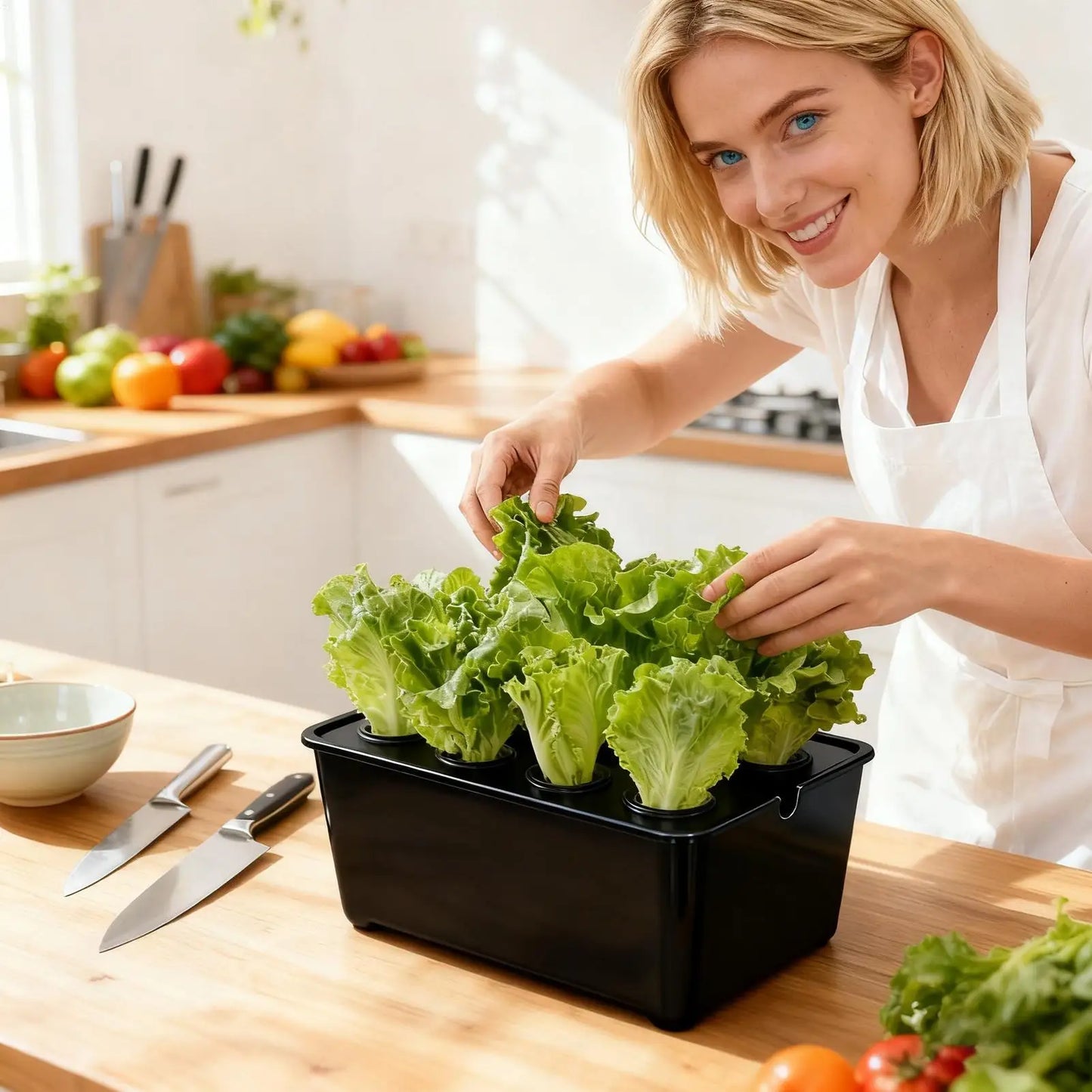 Indoor Hydroponic Planting Kit Complete Seedling Box for Growing Lettuce, Flowers on Balcony, in Apartments & Hotels Peaceful Pleasures Health and Wellness