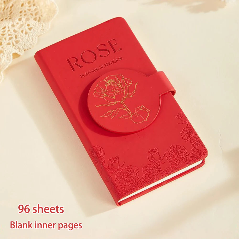 Flower Magnetic Suction Buckle Handle Ledger Blank Inner Pages Small