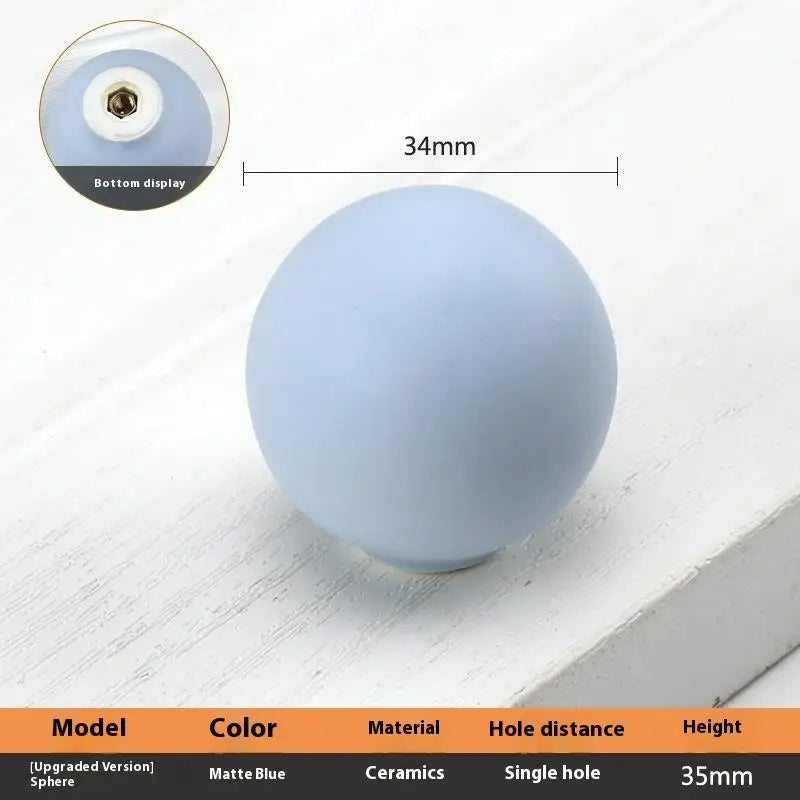 1pc Children's Furniture Handles Nordic Ceramic Children Room Cabinet Handles Macaron Colorful Round Drawer Knobs And Pulls Peaceful Pleasures Health and Wellness A8