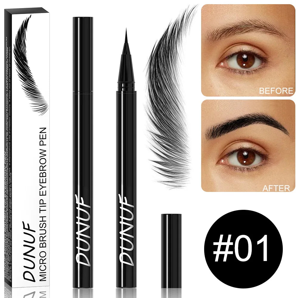 DUNUF Ultra-Fine Waterproof Liquid Eyebrow Pencil – Black & Brown