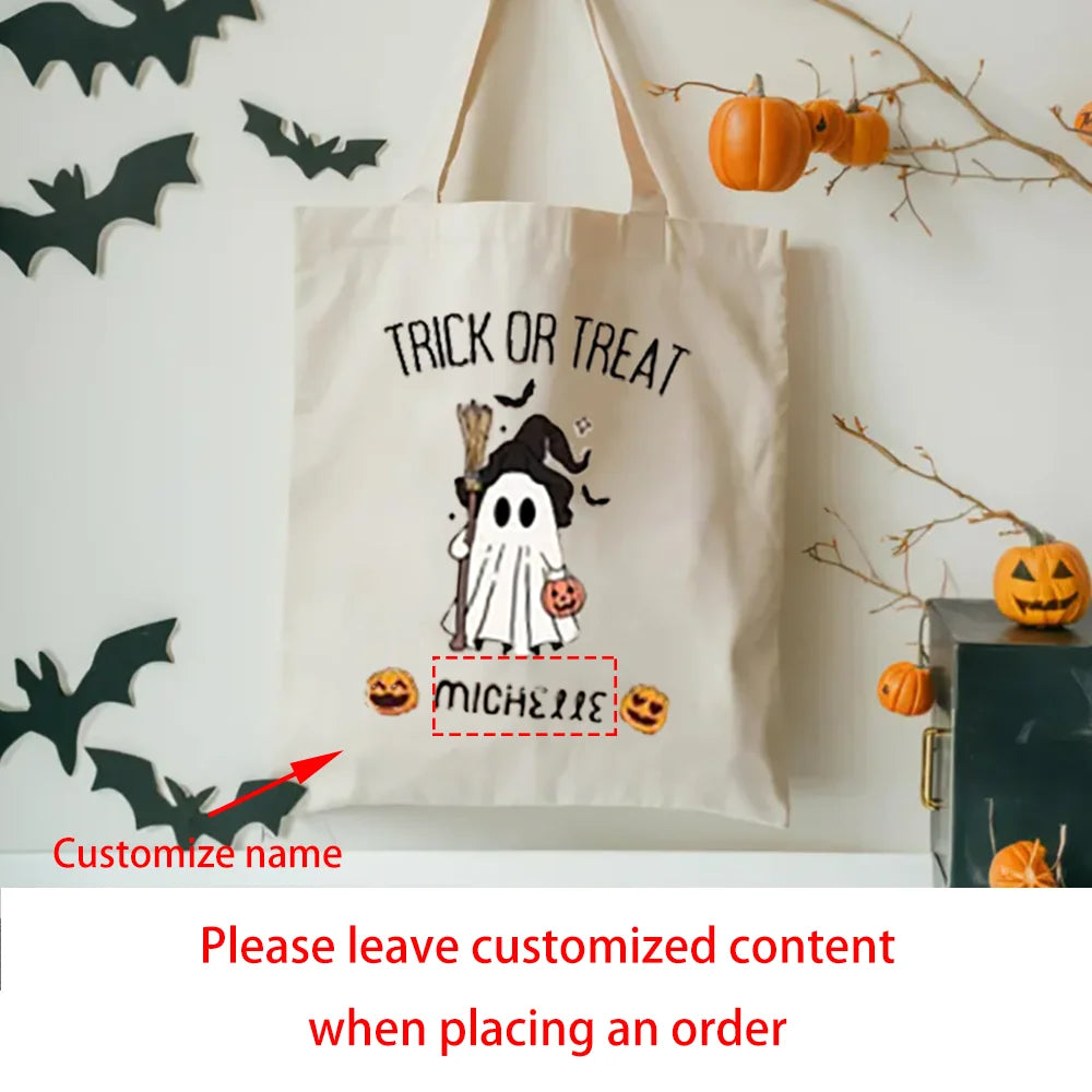 Custom Kids Trick or Treat Bag | Ghost Halloween Candy Bag