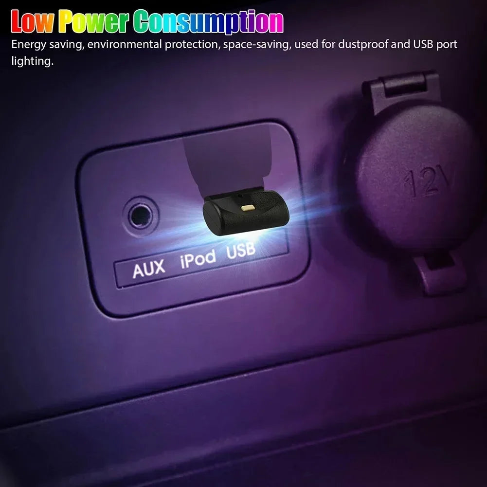 Mini USB LED Car Light Auto Interior Atmosphere Light Emergency Lighting Light rgb Auto Colorful Decorative Lamp Car Accessory Peaceful Pleasures Health and Wellness