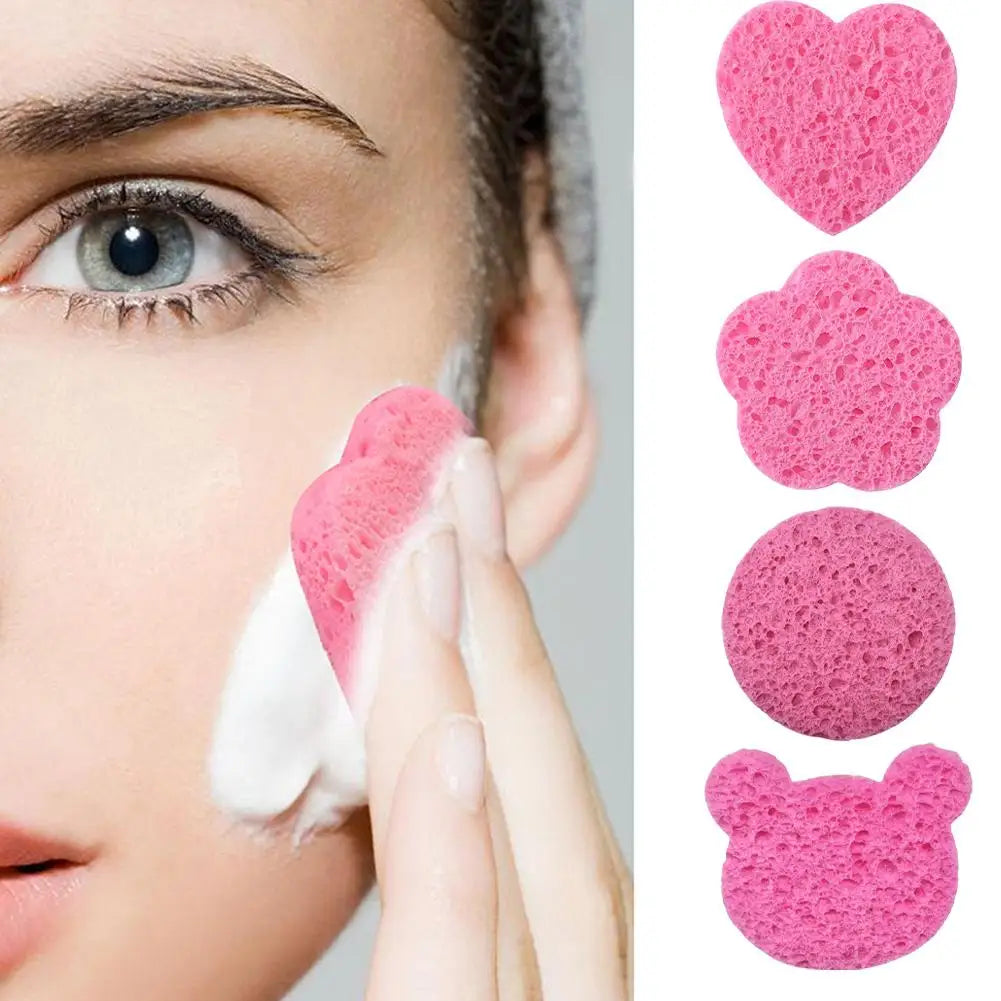 5-Pack Compressed Facial Sponges – Natural Wood Pulp Cotton Facial Cleansing Sponge Peaceful Pleasures Health and Wellness