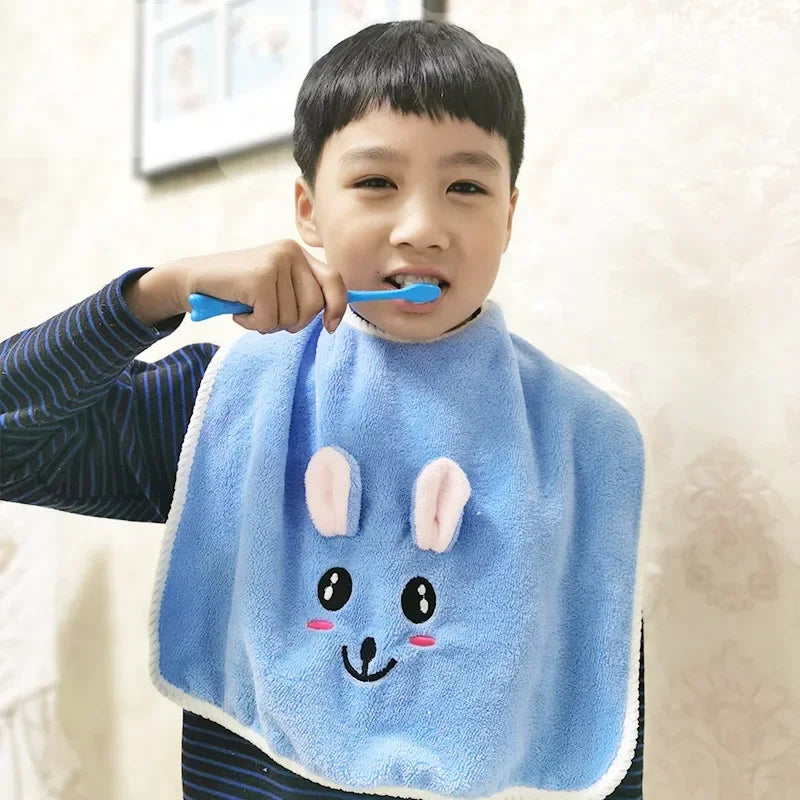 Kids Soft Cotton Bibs & Face Towels | Cartoon, Ages 1–8