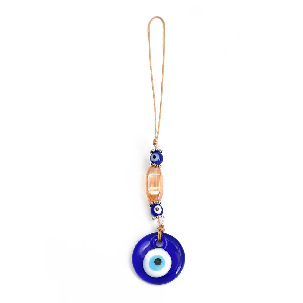 Evil Eye Charm Protection Tassel Crystals Feng Shui Car Room Decor Turkish Blue Eye Retro Glass Pendant Home Decor Gifts nordic Peaceful Pleasures Health and Wellness BE453BU00