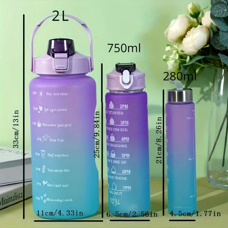 BPA-Free Motivational Sport Water Bottle | 300ml, 750ml & 2L