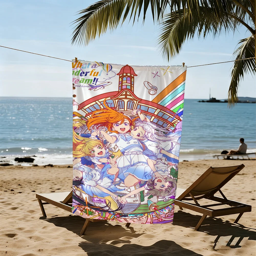 Anime Quick-Dry Beach Towel | Soft Microfiber Pool & Travel Quick-Dry Beach Towel Peaceful Pleasures Health and Wellness