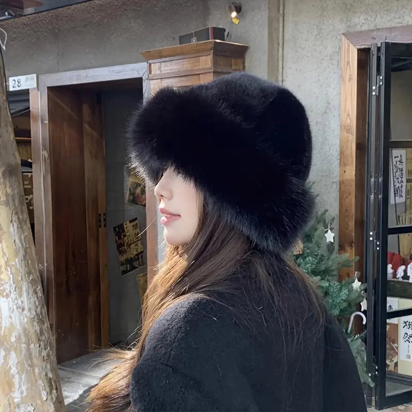 Autumn And Winter 2024 New Women's Fashion Fur Cap Fur Hat Fur Hats Mongolian Hat Brimless Plush Fluffy Skiing Riding Warm Caps Peaceful Pleasures Health and Wellness