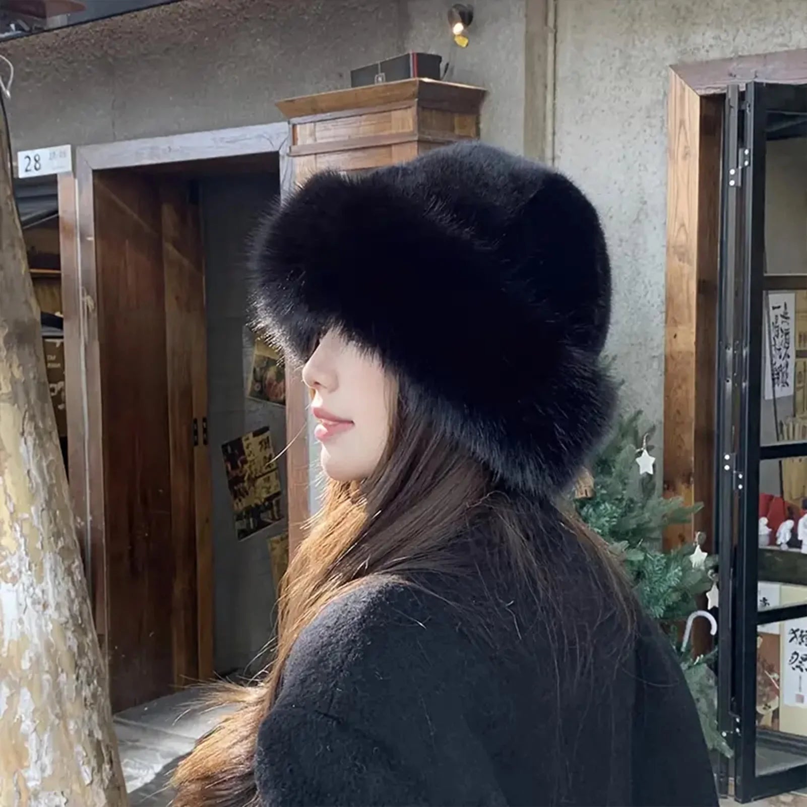 Autumn And Winter 2024 New Women's Fashion Fur Cap Fur Hat Fur Hats Mongolian Hat Brimless Plush Fluffy Skiing Riding Warm Caps Peaceful Pleasures Health and Wellness