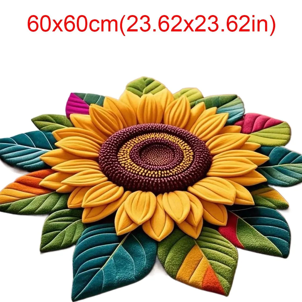 Sunflower Shaped Non-Slip Soft Carpet Mat 60x60cm | Home Décor