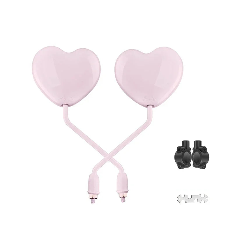 Heart Shaped HD Convex Rearview Mirror for Electric Cars – Pair