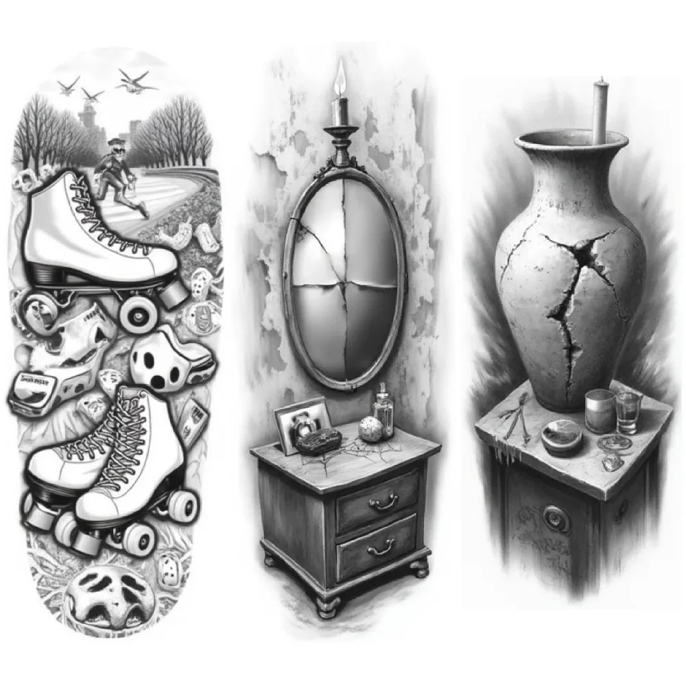 3-Pack Realistic Temporary Tattoos – Caged Creature & Nature Art
