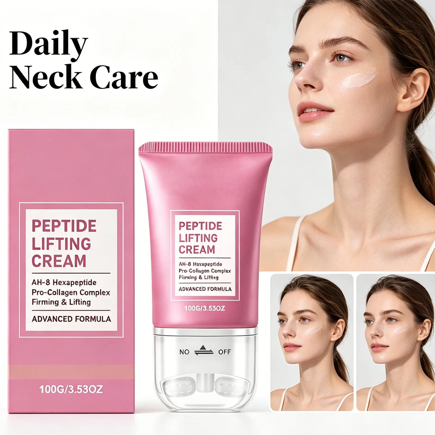 Firming Neck Cream with Roller – Lifting, Moisturizing & Brightening