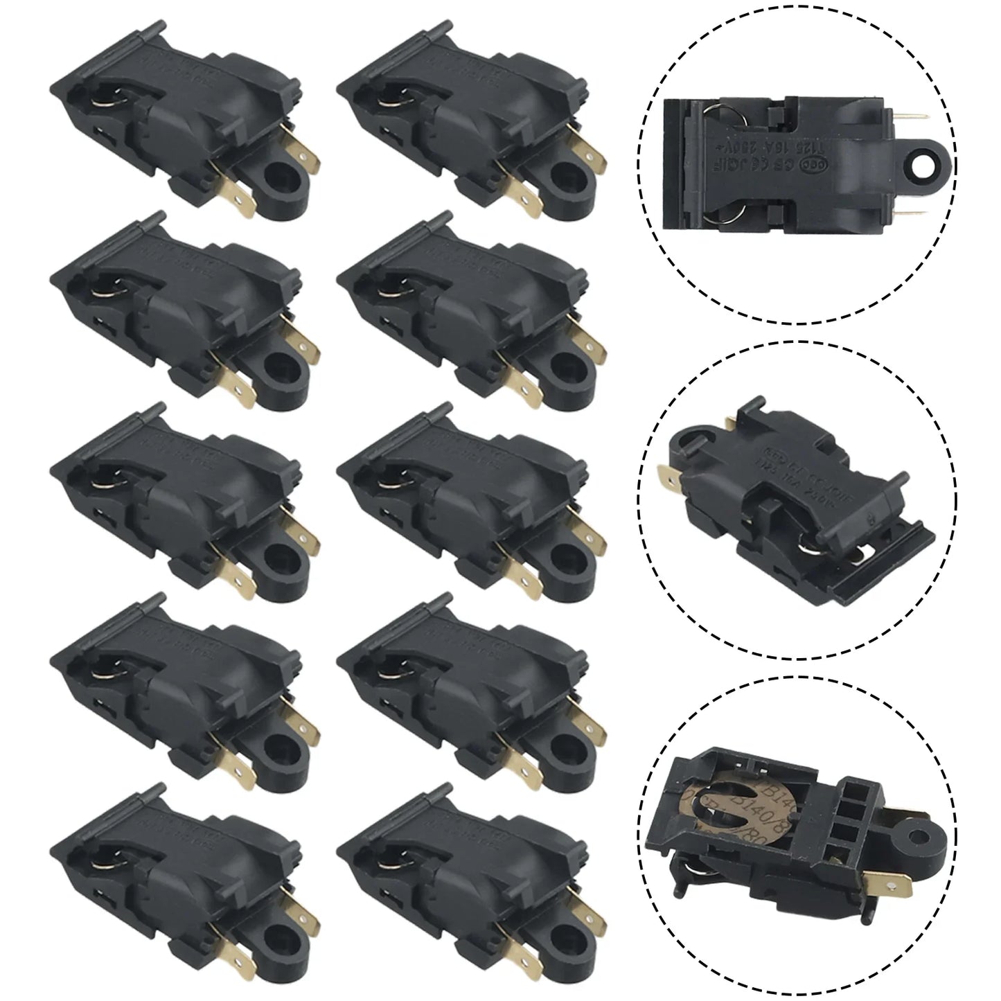 10-Pack Kettle Thermostat Switch XE-3 JB-01E 16A 250V Replacement
